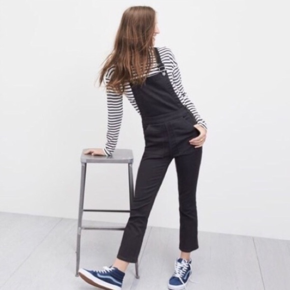 Madewell Black Denim Bootcut Overall’s
